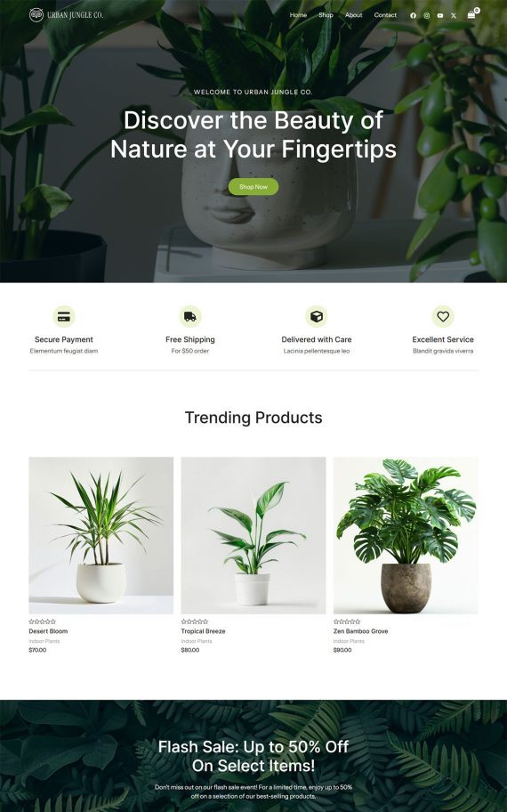 Generic e-commerce website template preview