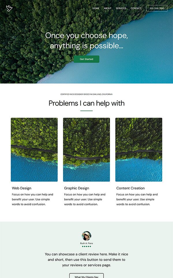 Hope design website template preview